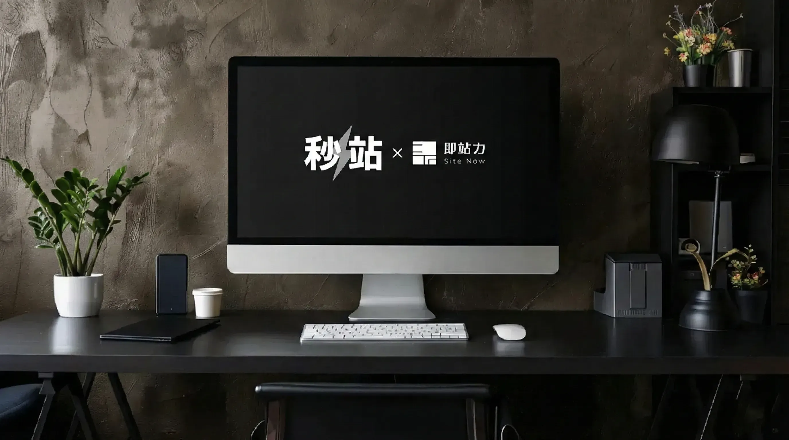 秒站 x 即站力 Site Now 首頁 Hero 視覺:AI 自動生成、填空建立網站